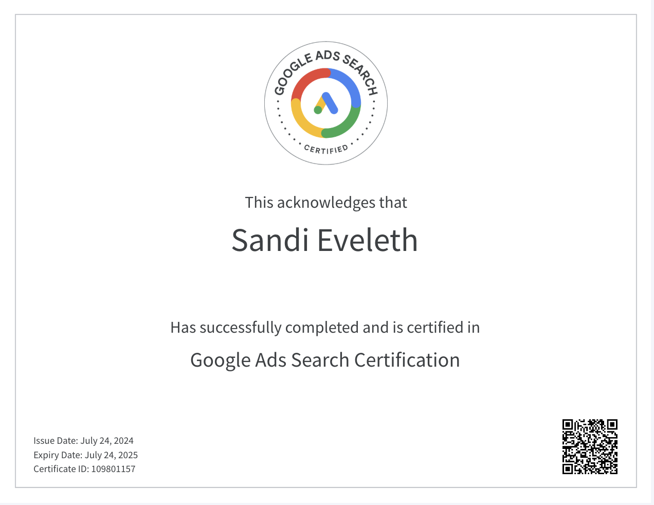 Google Ads Search Certification