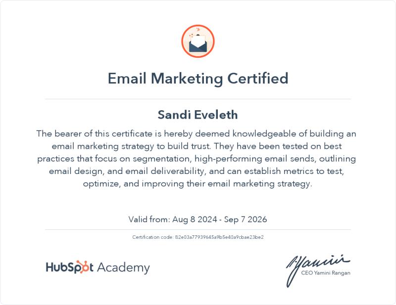 Hubspot Email Marketing Certification